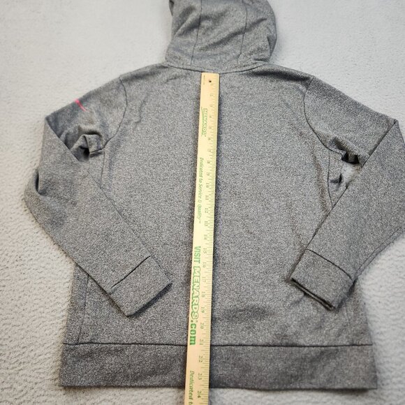 NIKE Dri-Fit Hoodie Womens Medium Gray Kangaroo Pocket Activewear Sweatshirt - Picture 7 of 11